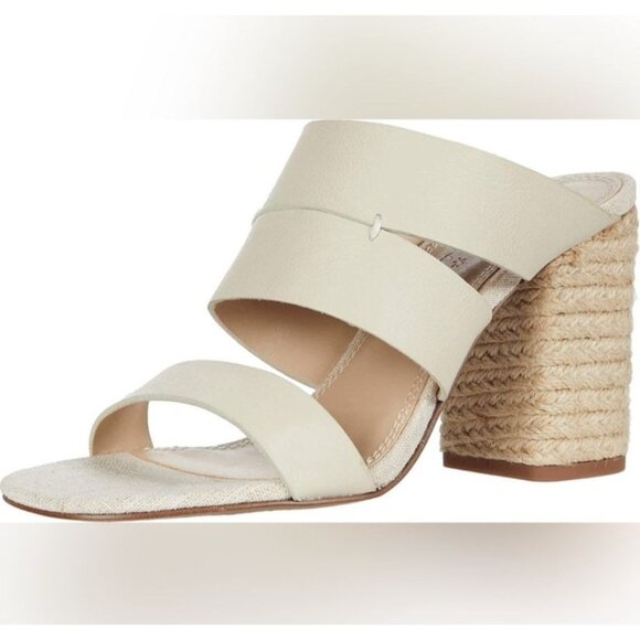 Splendid Matty Ivory Leather Mule Sandals Rope Heel Size 8 - Picture 3 of 11